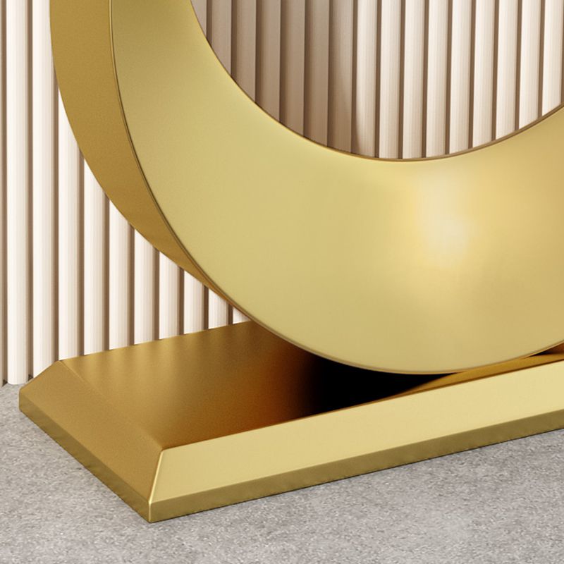 Scratch Resistant Glam Marble/metal Half Moon Abstract Console Table