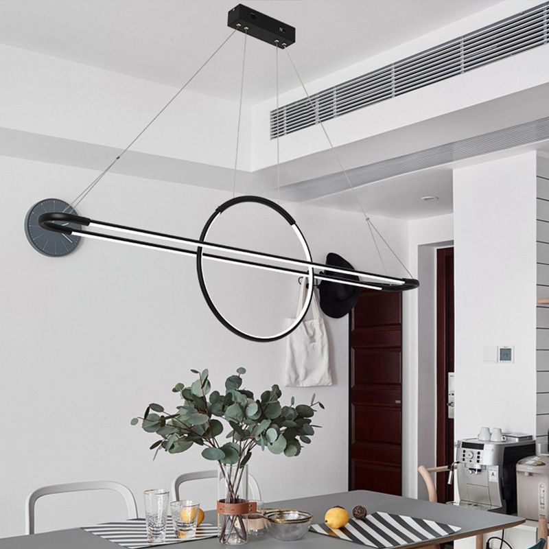 3-Light Island Light Modern Style Ring Shape Metal Pendant Lighting