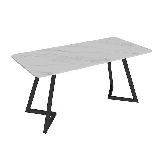 Curved Modern Style Working Table Sintered Stone Writing Table