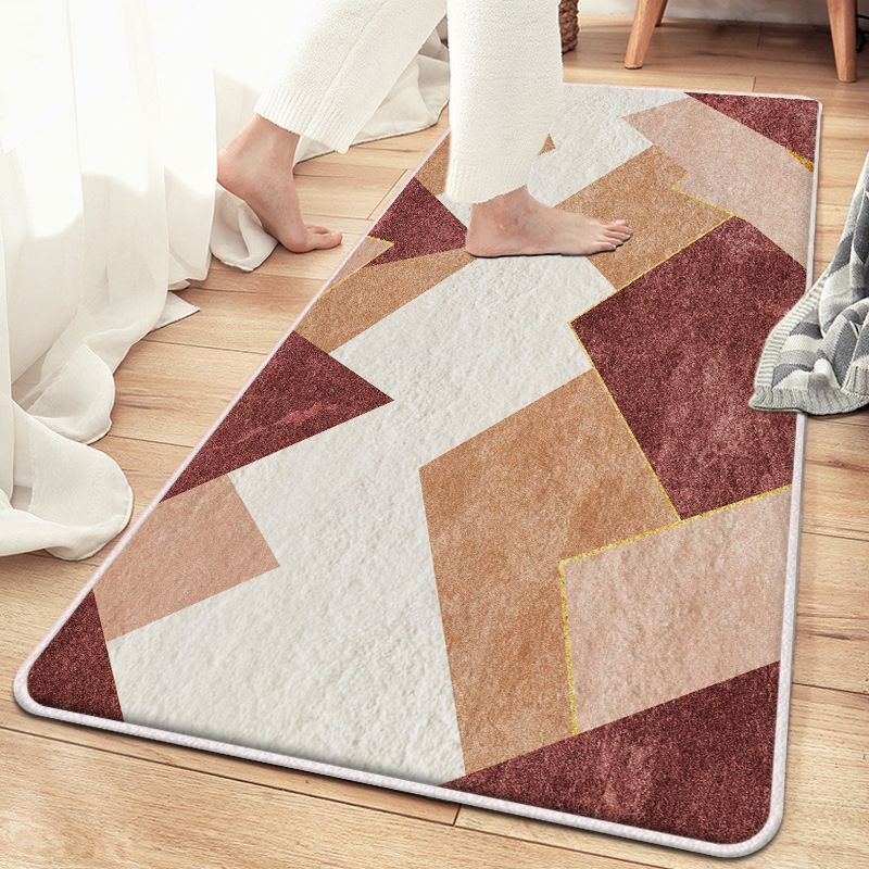 Tapis à rayures en polyester à tapis à rayures en polyester blanc pour chambre à coucher