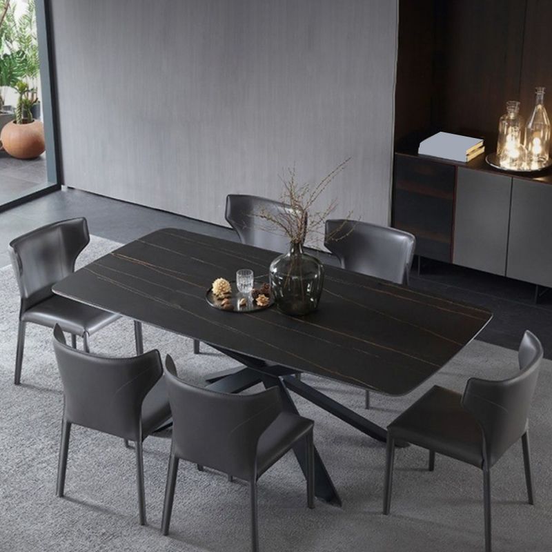 Modern Style Faux Leather Dining Chair Wingback Armless Chair