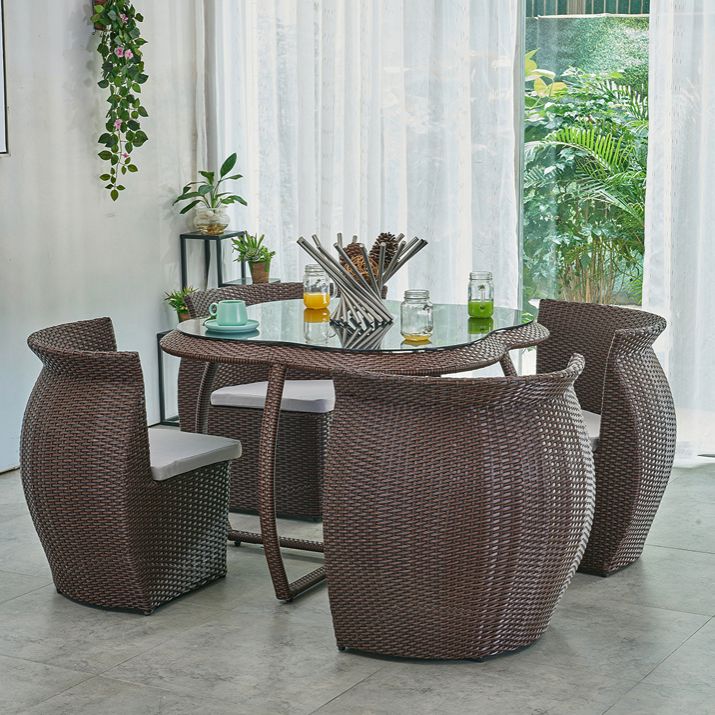 Modern Style Dining Set Specialty Wicker/Rattan 5 Pieces Dining Set