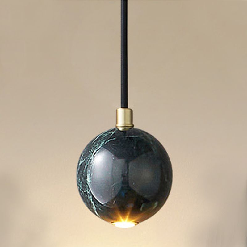 Marble Sphérique Shade Hanging Lights Modern Style 1 Tête Hanging Mount Fixture For Bedroom