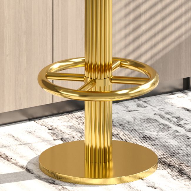 Glam Gold Legs Bar Stools Living Room Upholstered Swivel Stool