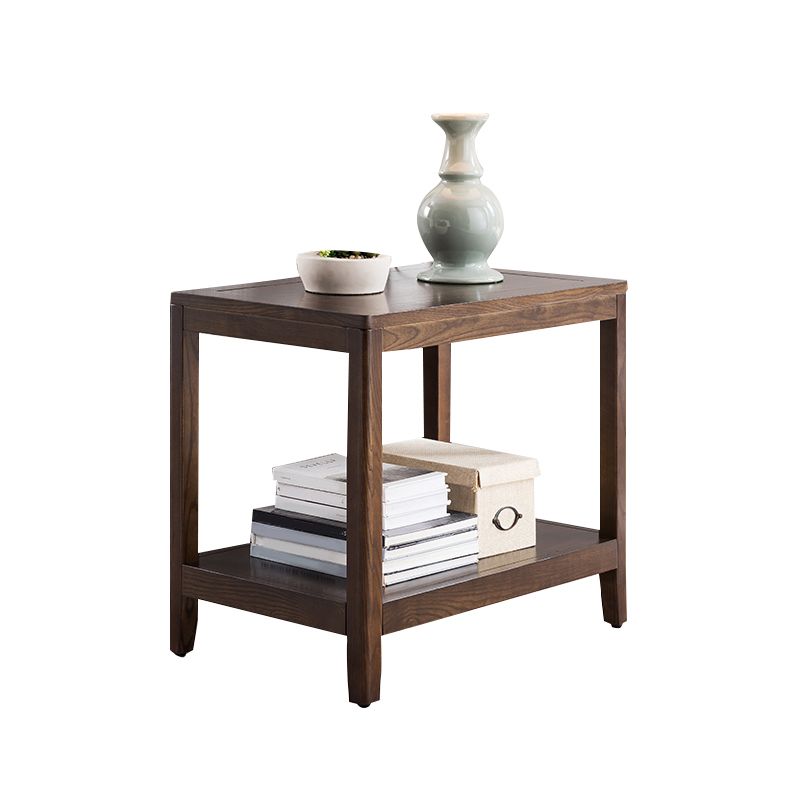 Farmhouse Wooden Side Table One Shelf Side Table with Wood Legs