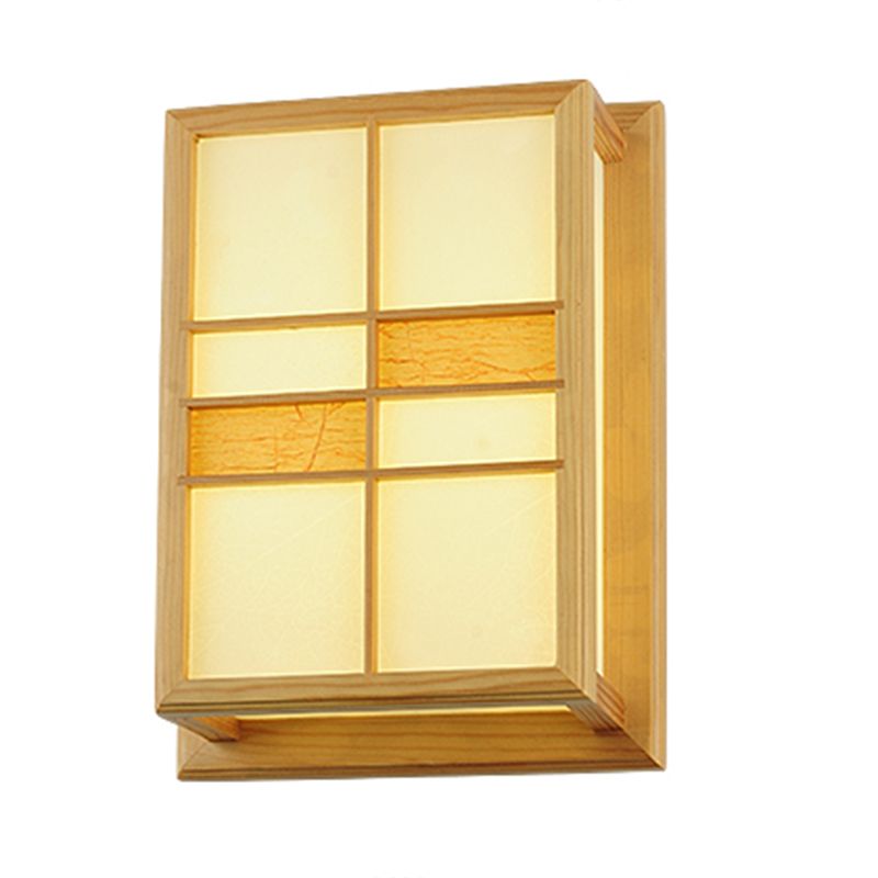 Modern Style Wall Mount Light 1-Light LED Wooden Wall Sconce Light for Living Room