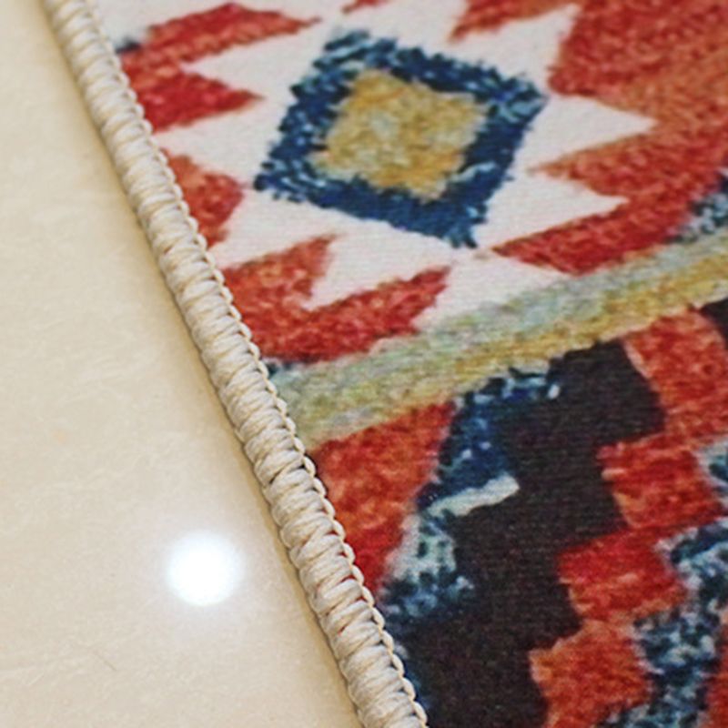 Brown Abstract Pattern Rug Polyester Modern Rug Washable Rug for Living Room