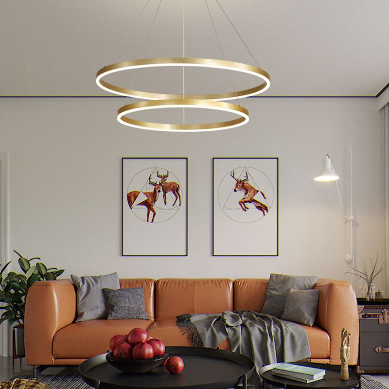 Runde Formhänger Kronleuchter Moderne Metallleuchterbeleuchtungsleuchten
