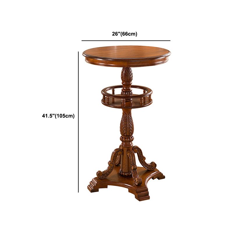 Modern 1/3 Pieces Solid Wood Pub Table Set Round Counter Table for Dining Room