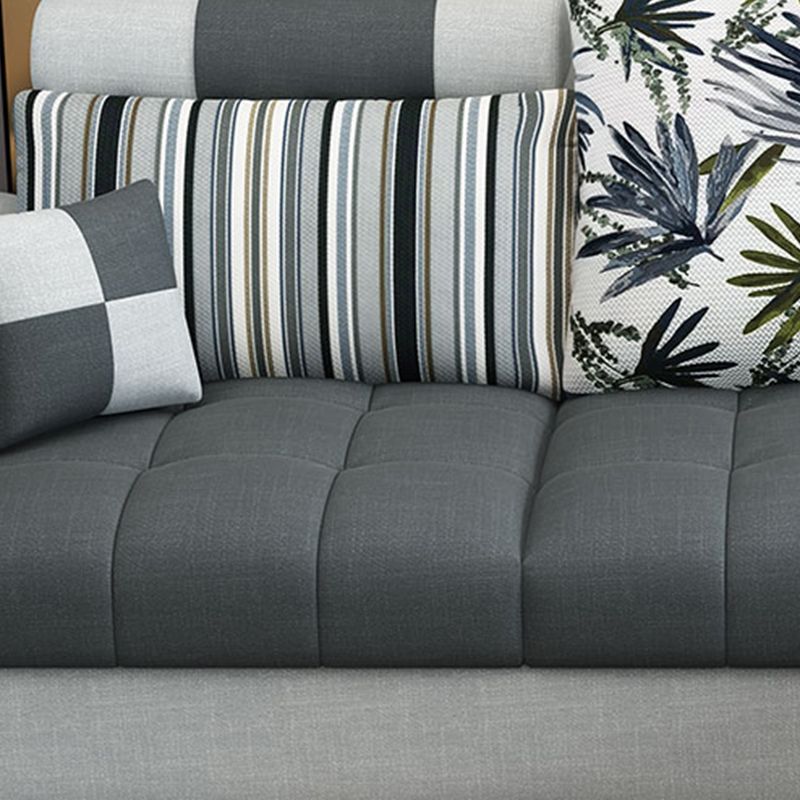 Modern Square Arm Sectionals 31.5"H High Back Sofa with Storage