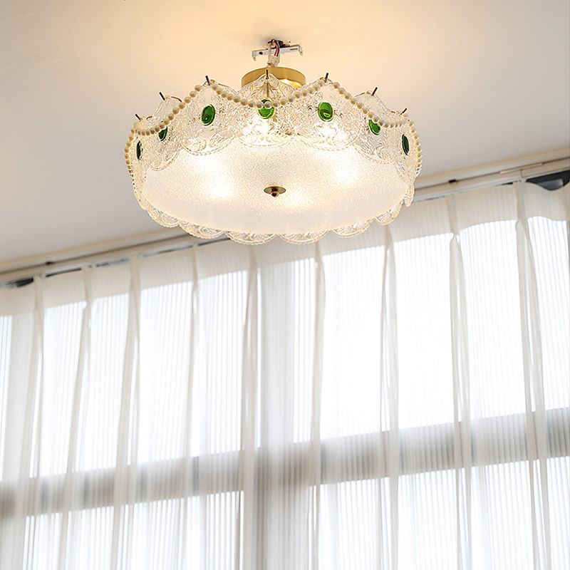 5-Lights Modern Style Flush Mount Glass Ceiling Light for Living Room
