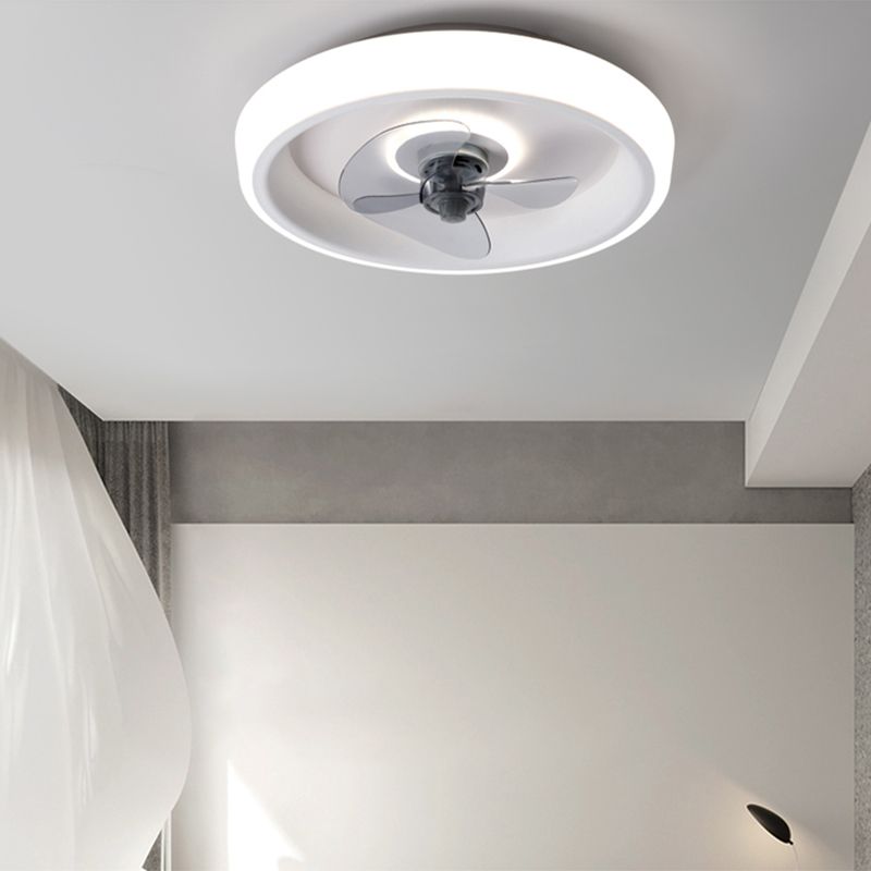 Fernbedienungssteuerungs -LED -Deckenlüfter Macaron Acryl Schlafzimmer Halbflush -Halterung Lampe
