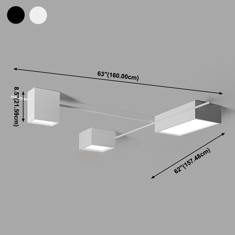 Modern Artistic LED Ceiling Light Iron Geometric Ceiling Fixture with Acrylic Shade
