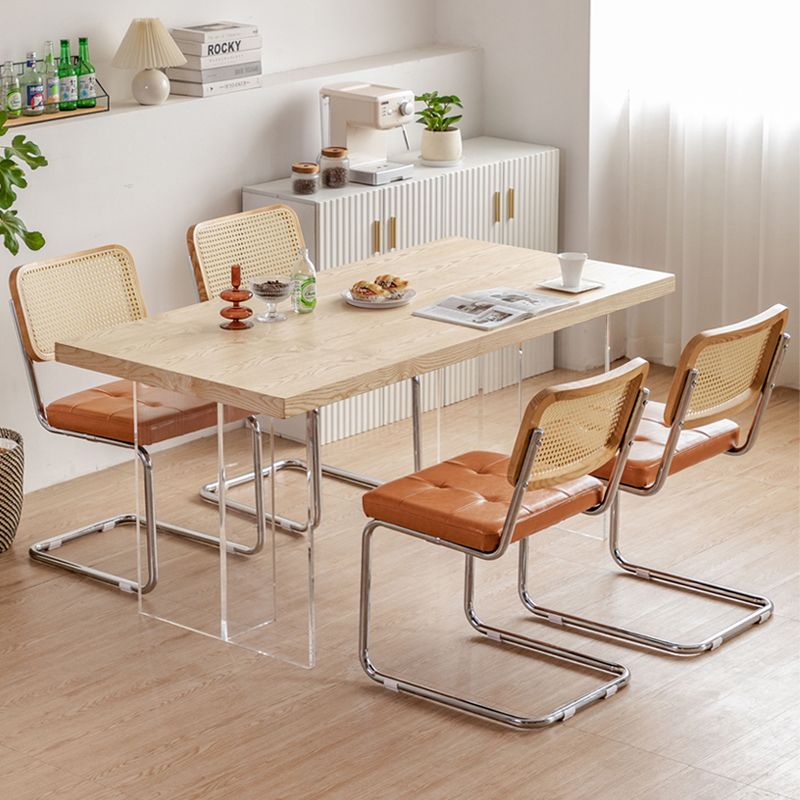 Industrial Side Chair Low Back Leather Dining Chair for Home