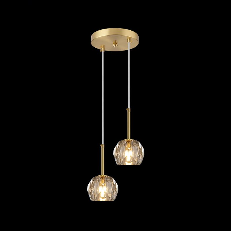 Forme rond Crystal Hanging Light Modern Style Multi Lights Assemblées de luminaires suspendus