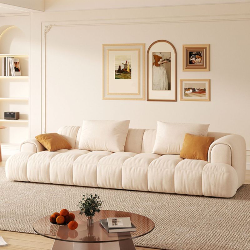 Scandinavian Recessed Arm Sofa 28.7" H Blocks Sofa with Pillows