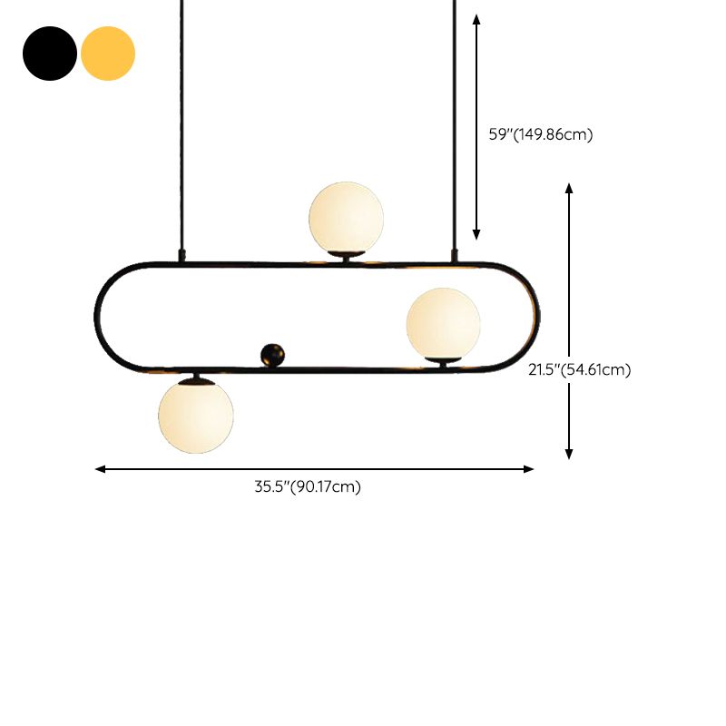 Industrial Kitchen Island Lighting Black/Golden Glass Shaded Ceiling Light