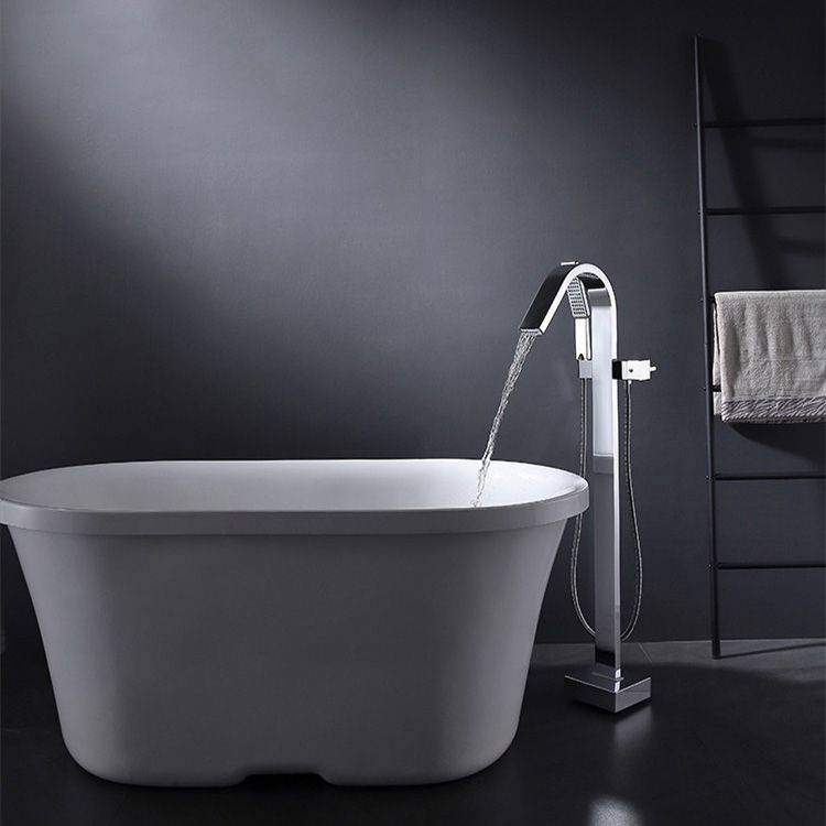 Modern Free Standing Tub Filler Faucet Copper Freestanding Tub Filler Trim