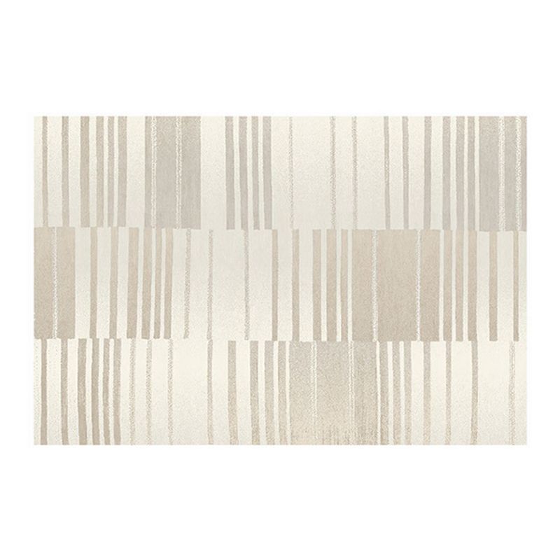 Gray Modern Rug Polyester Contrast Color Design Rug Washable Rug for Living Room