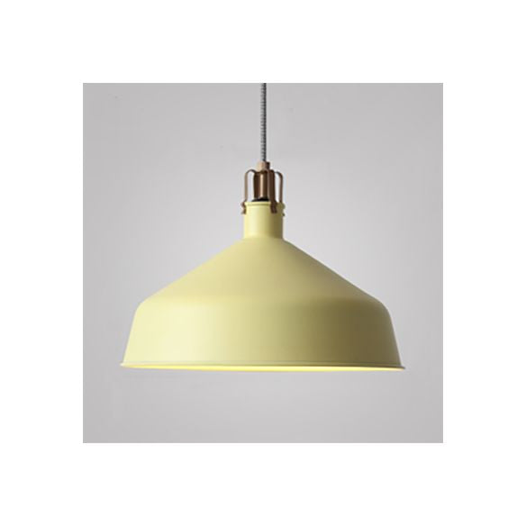 8,5 "/13" W gewölbte Metallanhänger Beleuchtung Industrial Style 1 Light Ess Room Hanging Lamp mit verstellbarer Kabel in Grau/Rosa