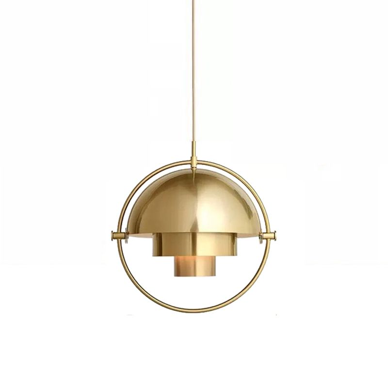 Mobile Hemispherical Pendant Lamp Creative Designer Metal Single Dining Room Ceiling Light