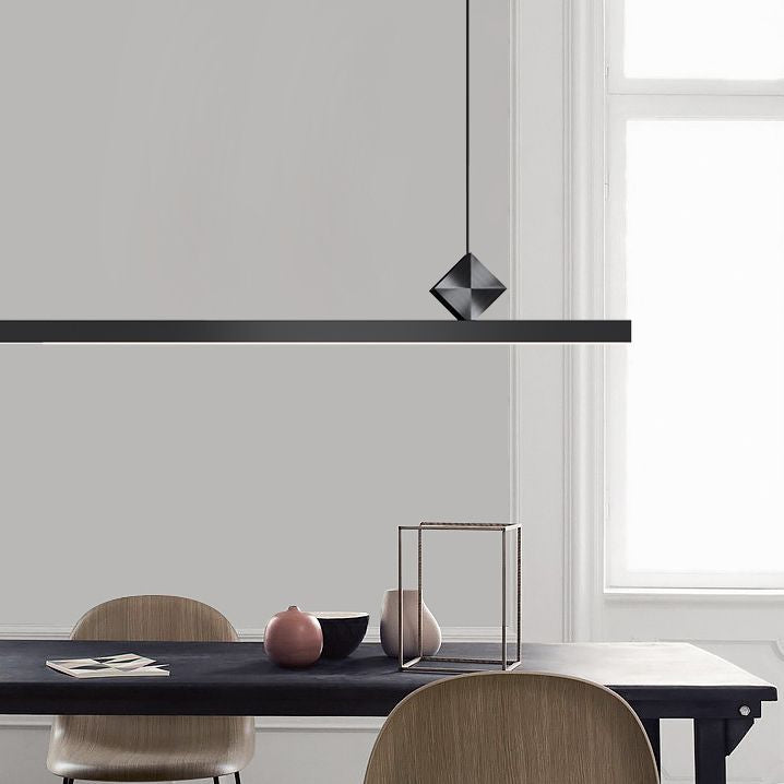 Luci del lampadario a LED LED LINEAR BLACI LAMIO DI METTAGLIE MODERNA MODERNA PER LAMA PASSAGGIO