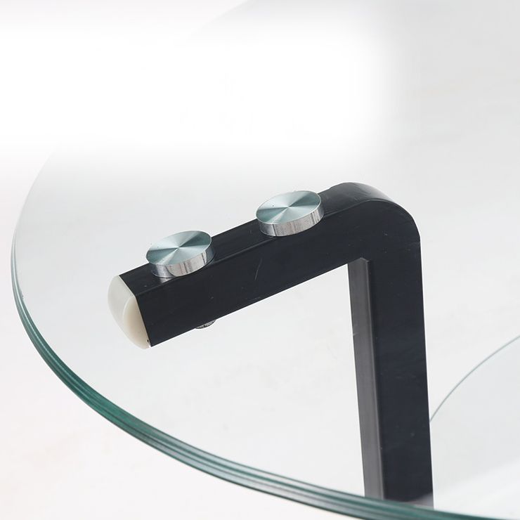 Round 3 Legs Modern Dining Table Transparent Fixed Table of Clear Glass