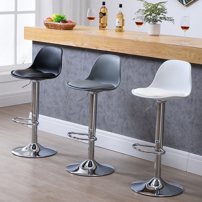 Contemporary Adjustable Height Bar Stool PU Leather Bar Stools for Kitchen
