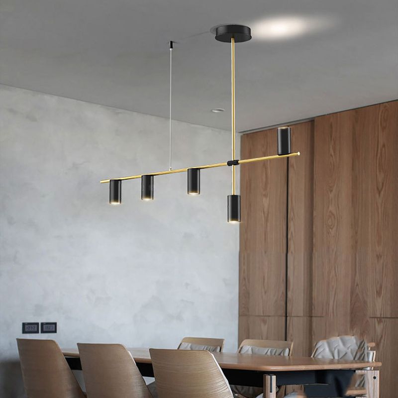 Modernist Cylinder Island Pendants Metal Pendant Lights for Dining Room