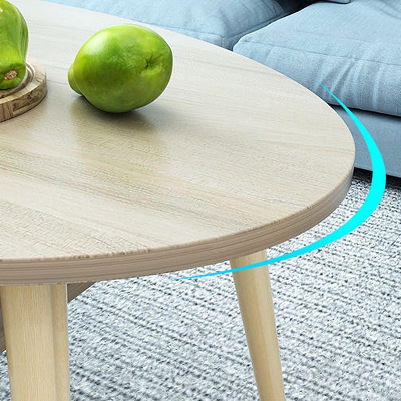 4 Legs Base Design Wood Color Solid Wood White/wood-based Panel Top Coffee Table
