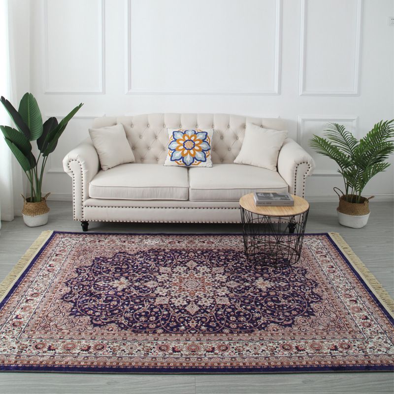 Antike Medaillon Muster Teppich Polyester Fläche Rugfärbung resistenter Innenteppich für Wohnzimmer