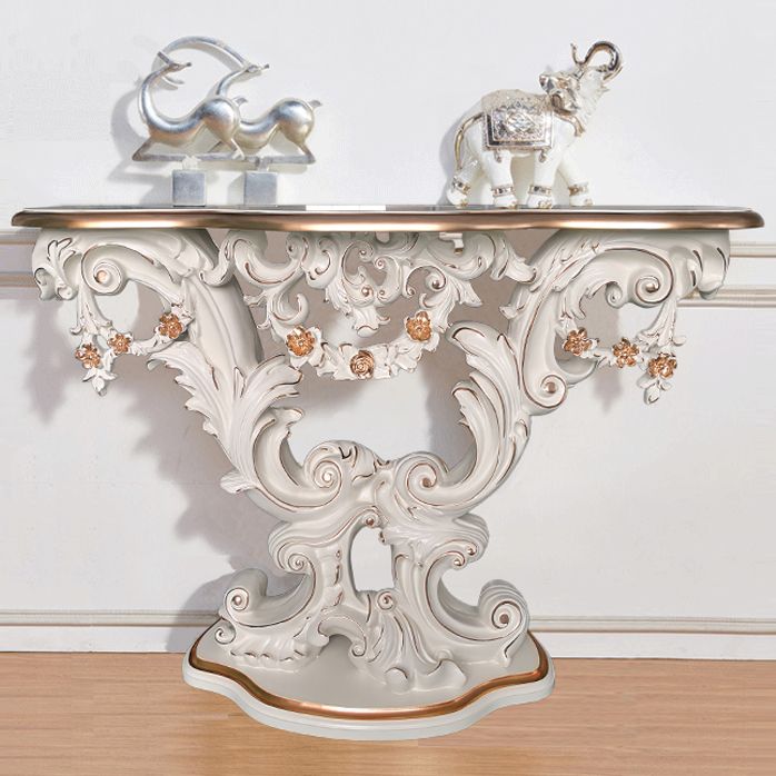 Free Form Shape Console Table Black/White/Gold Stone Console Sofa Table
