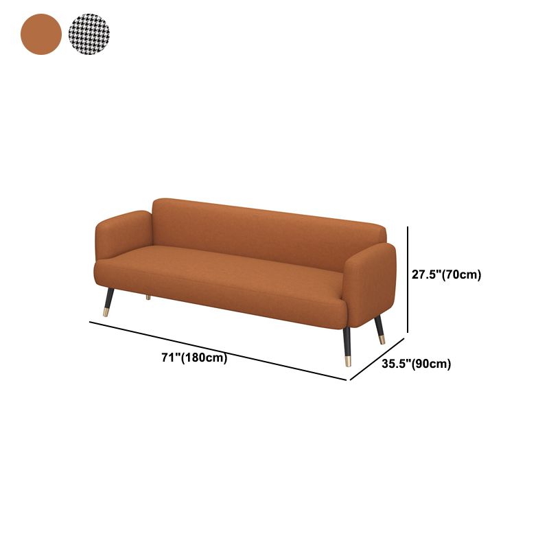 Leather/Faux Leather Modern Sofa 27.95" High Scroll Arm Seating