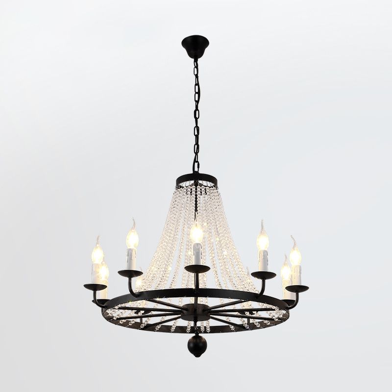 Crystal kroonluchter verlichting land zwarte kandelabra woonkamer hanger lichtkit met candelabra ontwerp