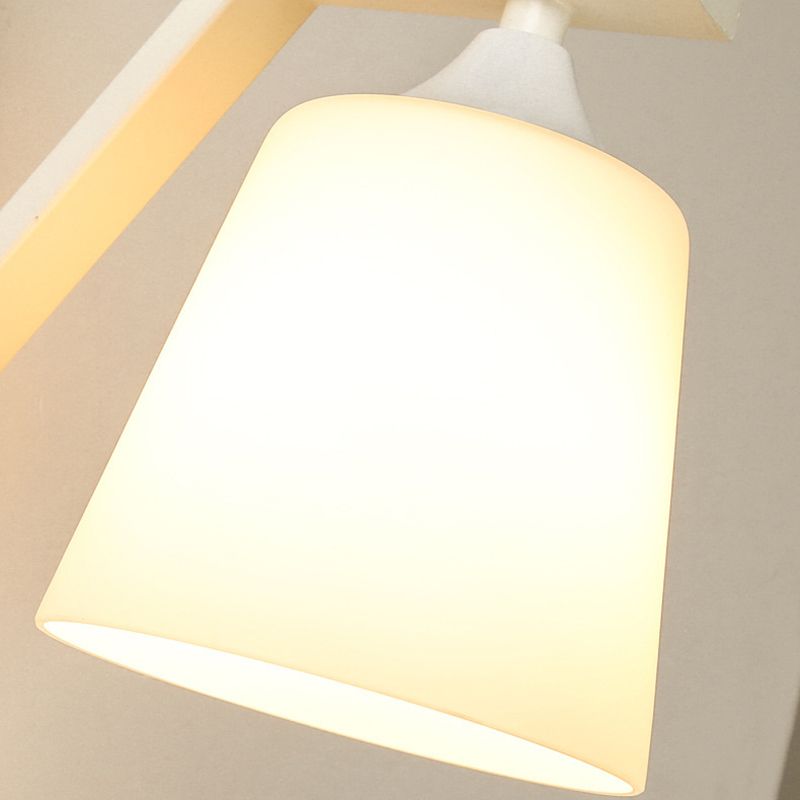 Nordic Style Glass Wall Light Geometrische 1 leichte Wandleuchten mit Holz für Schlafzimmer