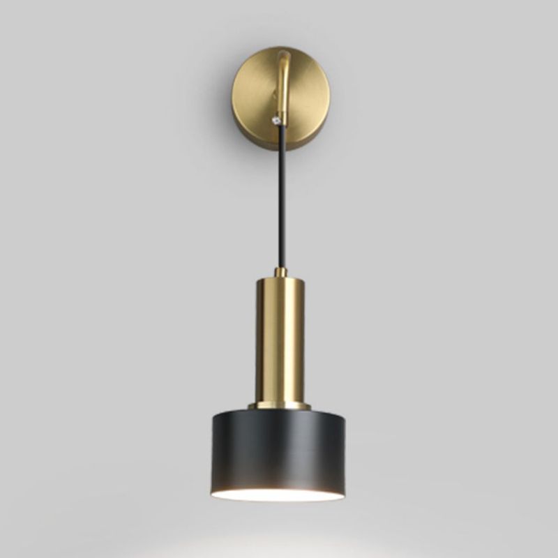 Cylinder Shape Metal Wall Lighting Modern Style 1 Light Wall Mounted Light
