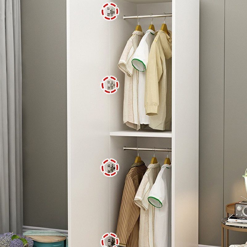 Contemporary White Wardrobe Armoire Hinged Wardrobe Cabinet for Home