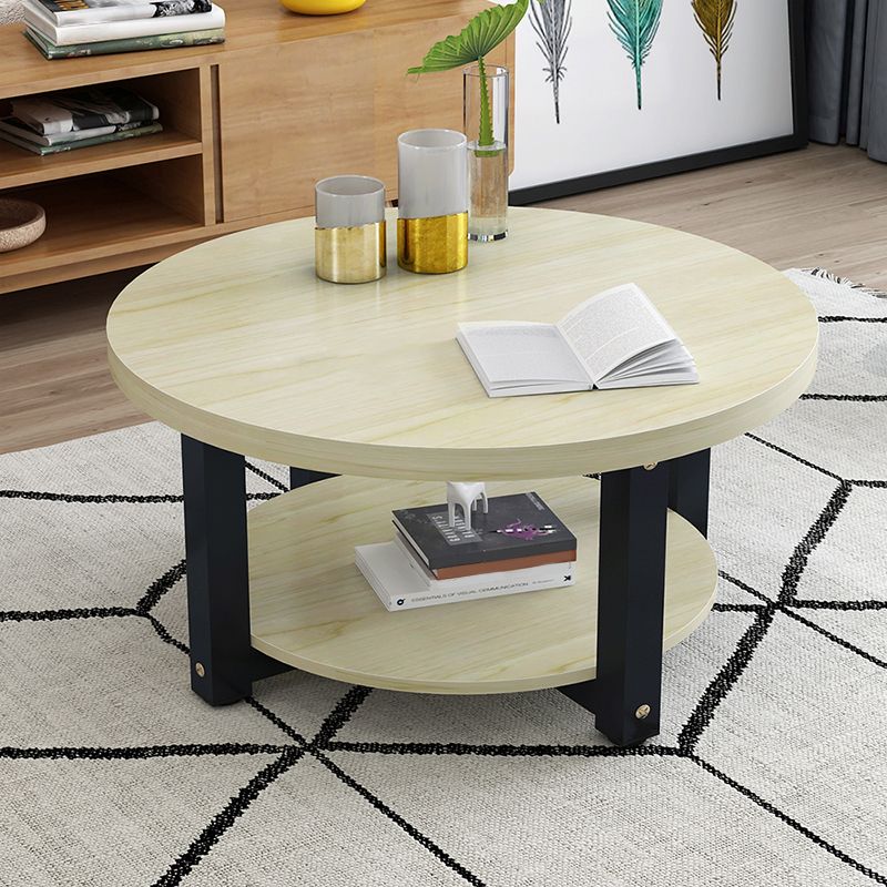 Wood Single Coffee Table No Distressing Coffee Table with Shelf