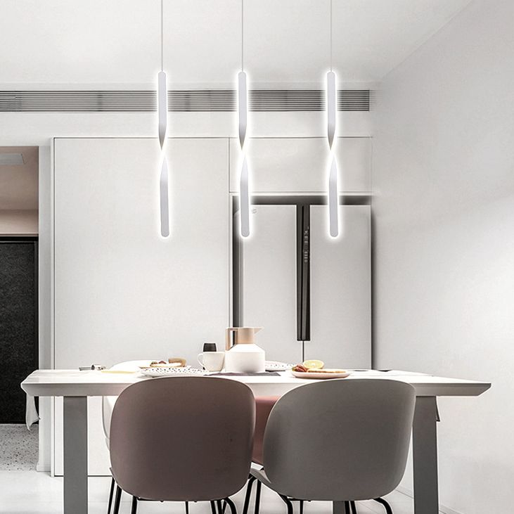 STANTE CONTEMPOURE LONG LED LED LEGGIO LIGHT APPLICAZIONE 23,6 "H ACRILICA + SIMPLICITÀ LAMPO DI PENDANTE PER CAMERA PER CAMERA