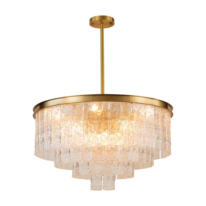 Luz de lámpara de múltiples niveles contemporáneas lámparas de araña colgantes de vidrio para cafetería