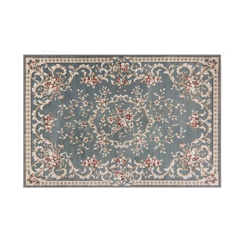 Moroccan Medallion Printed Rug Polyester Area Rug Non-Slip Backing Carpet for Home Decoration