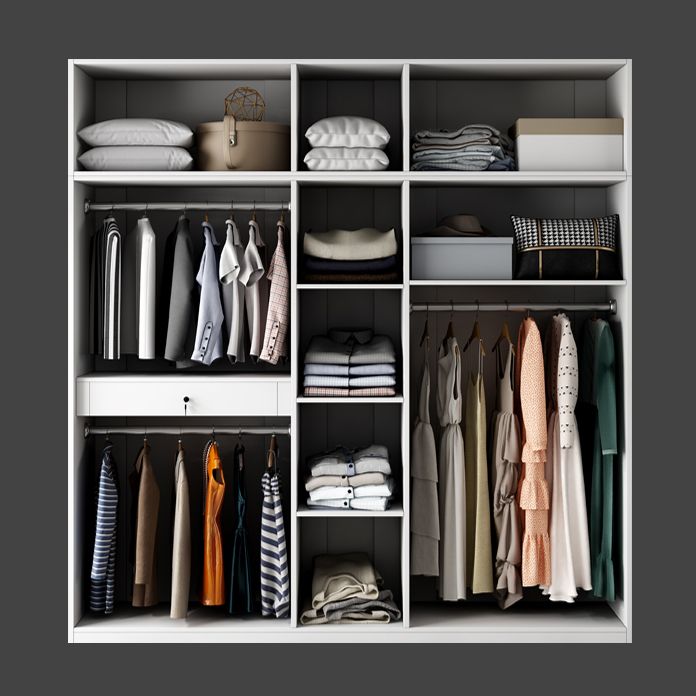 White Colour Wooden Wardrobe Soft Close Door Wardrobe Closet for Bedroom