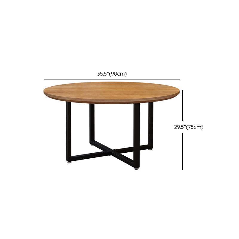 Contemporary 1/4/5/7 Pieces Furniture Round Solid Wood Dining Table Set in Brown