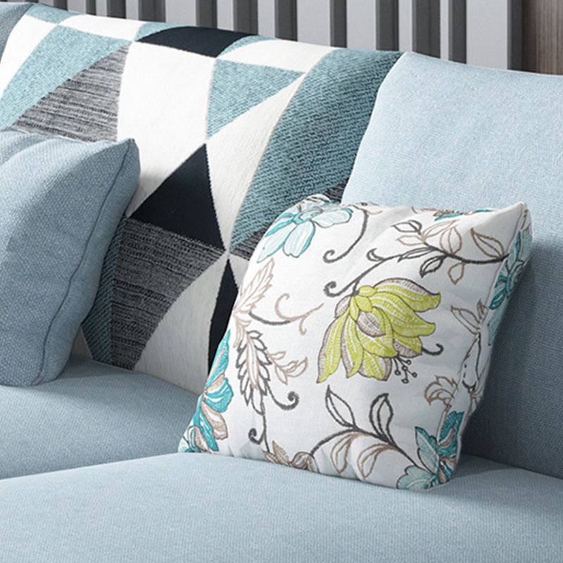 Scandinavian Fabric Living Room Seating Recessed Arm Pillows sofa