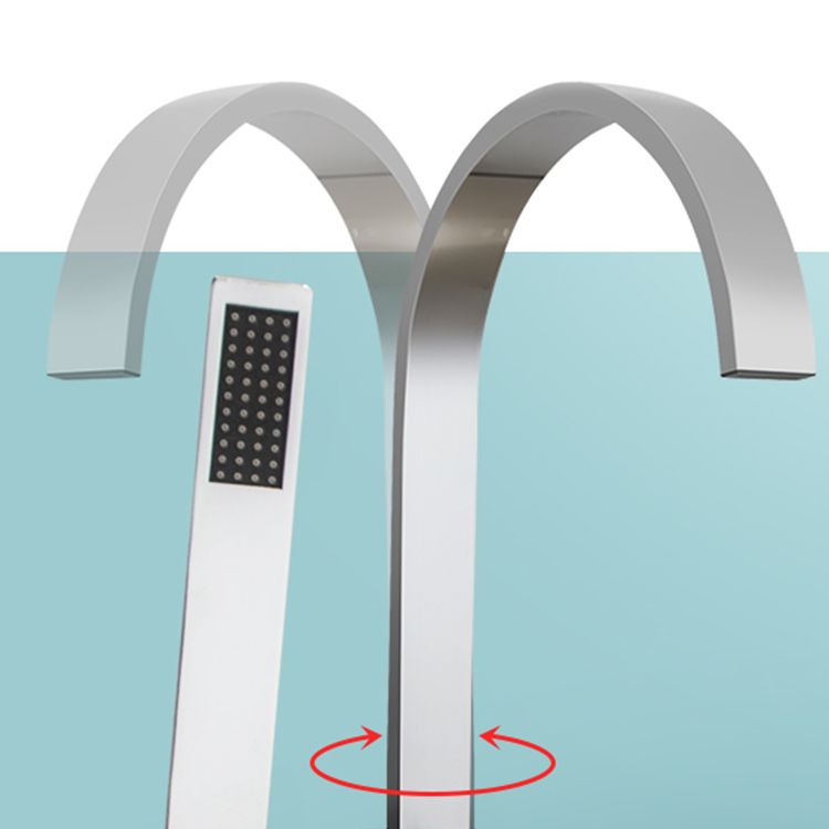 Modern Bathroom Faucet Floor Standing Handheld Shower Head Bathtub Faucet