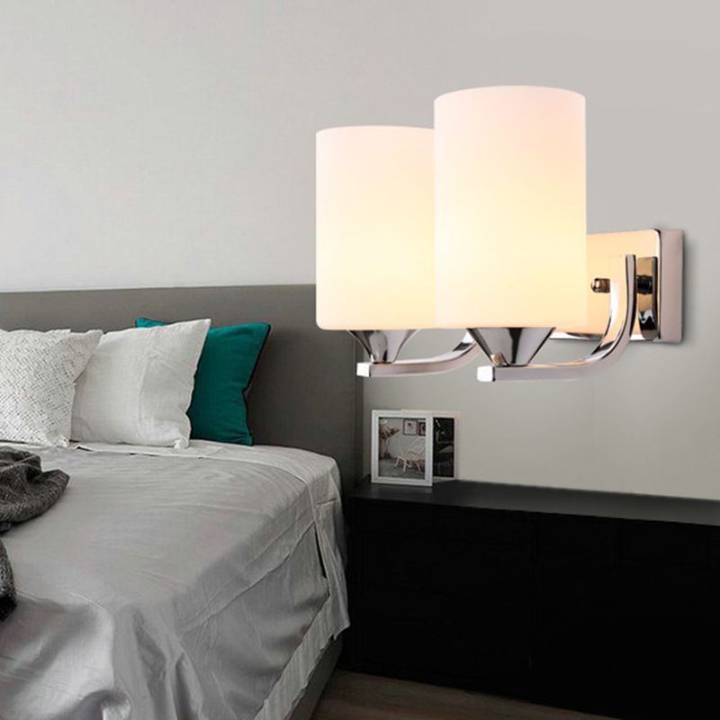 Ultra-moderne Zylinderwandleuchte milchigglaswandmontierte Leuchte für Schlafzimmer