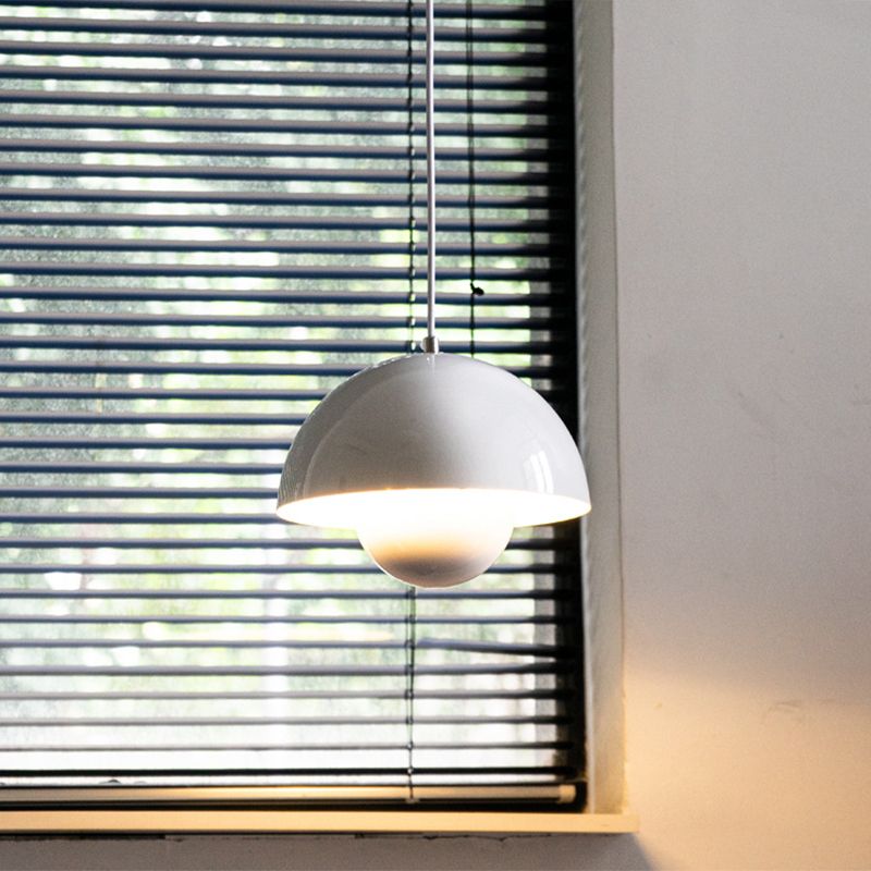 1 Light Metal Suspension Pendant Modern Semi Spheres Dining Room Hanging Light Fixtures