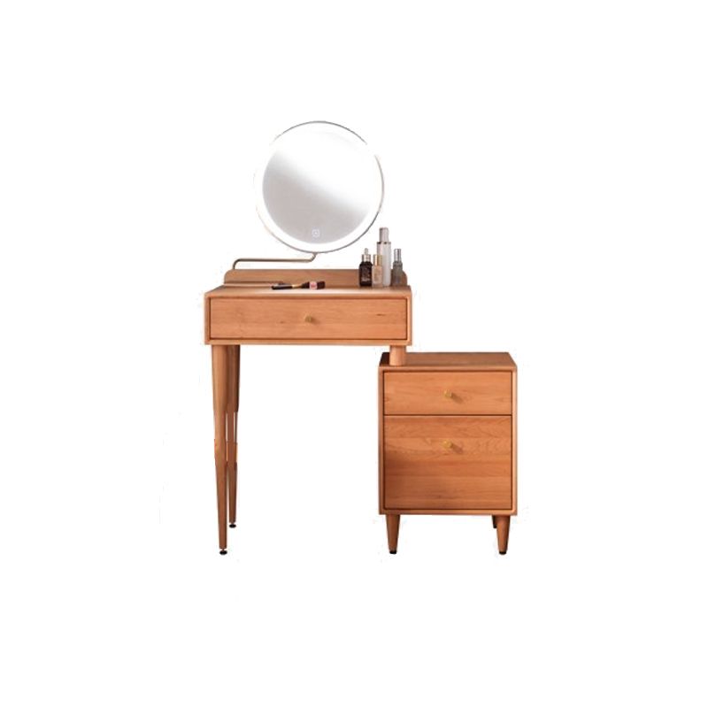 Contemporary Dressing Table Cherry Bedroom Lighted Mirror Standing Make-up Vanity