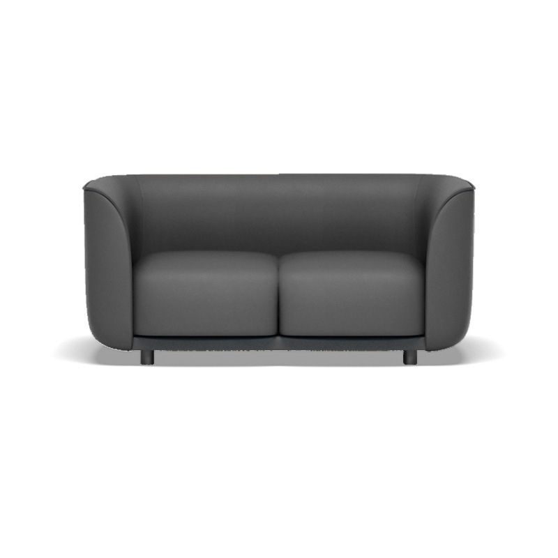 Faux Leather Tuxedo Arm Sofa Contemporary Tight Back Standard Sofa