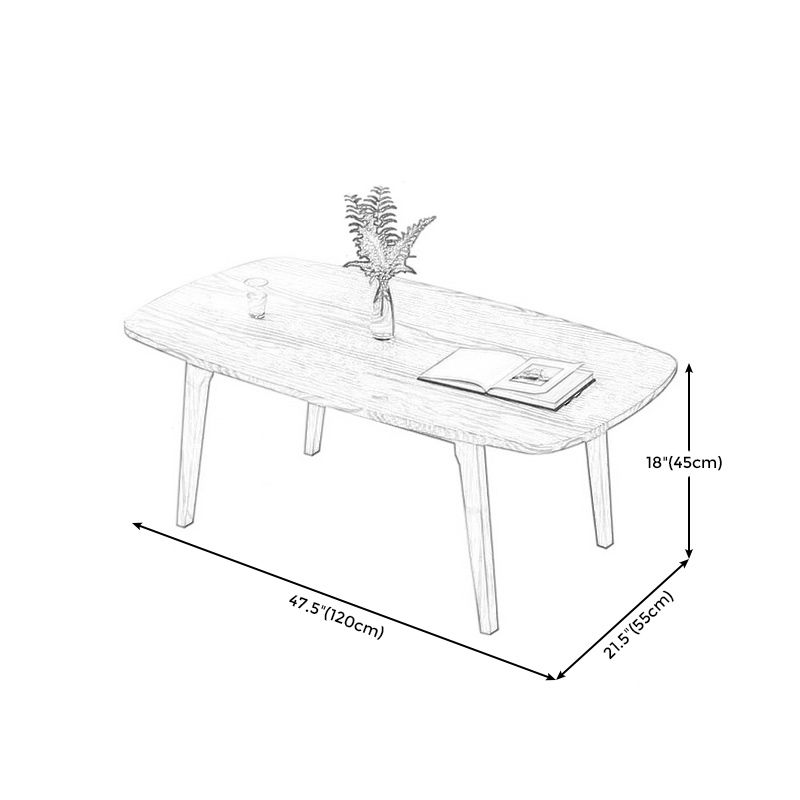 4 Legs Rectangular Coffee Table with Storage Rack Made of Wood